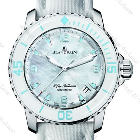 Scheda orologio Blancpain Fifty Fathoms Bianco Blu #5754 Orologio Blancpain Fifty Fathoms Bianco Blu #5754