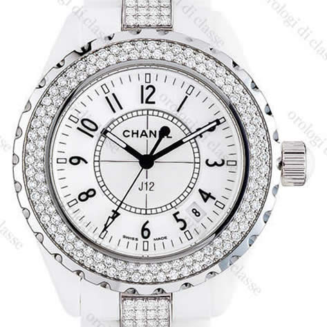 Scheda orologio Chanel J12 Ceramica bianco Diamanti Serti #6166 Orologio Chanel J12 Ceramica bianco Diamanti Serti #6166