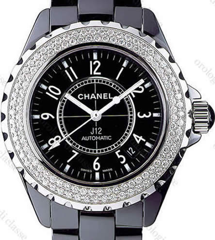 Scheda orologio Chanel J12 Ceramica nero Diamanti Serti #6192 Orologio Chanel J12 Ceramica nero Diamanti Serti #6192