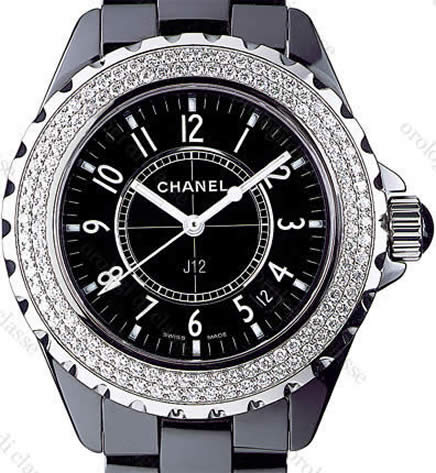 Scheda orologio Chanel J12 Ceramica nero Diamanti Serti #6193 Orologio Chanel J12 Ceramica nero Diamanti Serti #6193