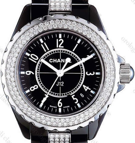 Scheda orologio Chanel J12 Ceramica nero Diamanti Serti #6194 Orologio Chanel J12 Ceramica nero Diamanti Serti #6194