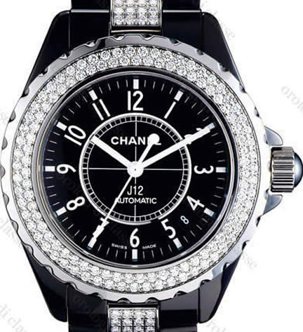 Scheda orologio Chanel J12 Ceramica nero Diamanti Serti #6195 Orologio Chanel J12 Ceramica nero Diamanti Serti #6195