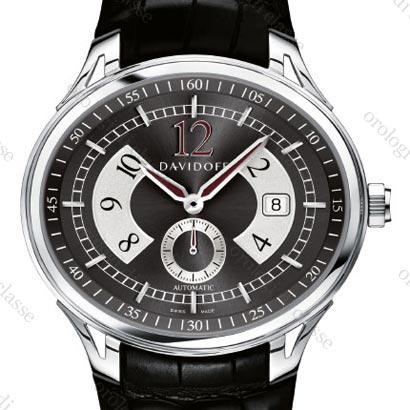 Scheda orologio Davidoff Gent automatic bicolour slate grey and silver dial black alligator strap #6471 Orologio Davidoff Gent automatic bicolour slate grey and silver dial black alligator strap #6471