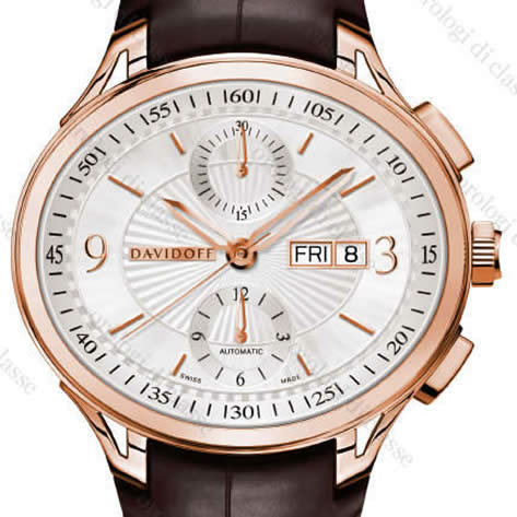 Scheda orologio Davidoff Gent automatic chronograph red gold silvered dial #6483 Orologio Davidoff Gent automatic chronograph red gold silvered dial #6483