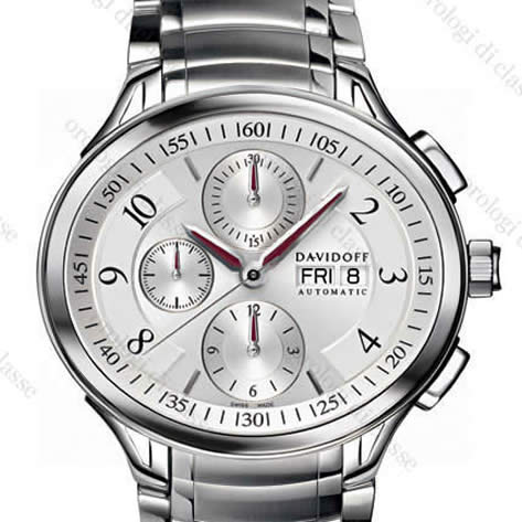 Scheda orologio Davidoff Gent automatic chronograph silvered dial stainless steel bracelet #6477 Orologio Davidoff Gent automatic chronograph silvered dial stainless steel bracelet #6477