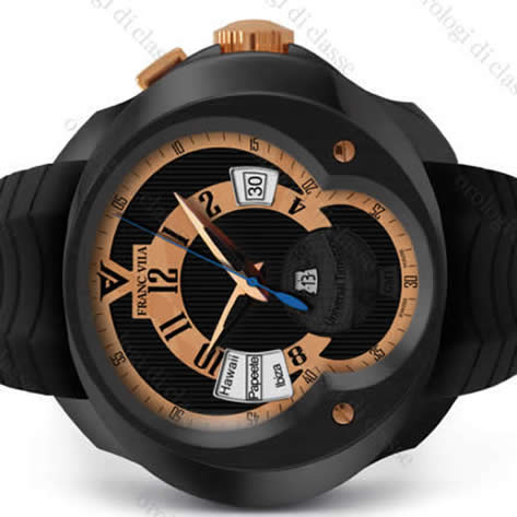 Scheda orologio Franc Vila FVa5.1 Universal TimeZone GMT Quantième Automatique #6956 Orologio Franc Vila FVa5.1 Universal TimeZone GMT Quantième Automatique #6956