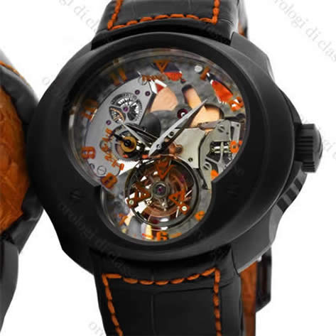 Scheda orologio Franc Vila FVa N° 6 Tourbillon Planètaire Skeleton SuperLigero Concept Orange Lightnium #6939 Orologio Franc Vila FVa N° 6 Tourbillon Planètaire Skeleton SuperLigero Concept Orange Lightnium #6939