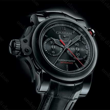 Scheda orologio Graham Chronofighter Trigger Back in Black Rattrapante #11064 Orologio Graham Chronofighter Trigger Back in Black Rattrapante #11064