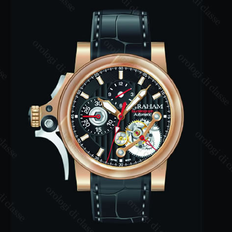 Scheda orologio Graham Tourbillograph Trigger Raven Black #7116 Orologio Graham Tourbillograph Trigger Raven Black #7116