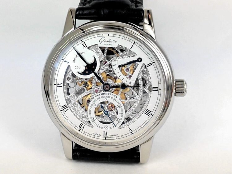 Glashütte Original Senator Moon Phase Skeletonized Edition Oro Bianco