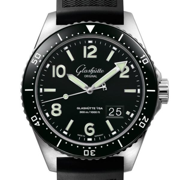Glashütte Original SeaQ Panorama Date nero gomma