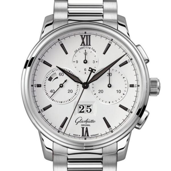 Glashütte Original Senator Chronograph Panorama Date bracciale acciaio