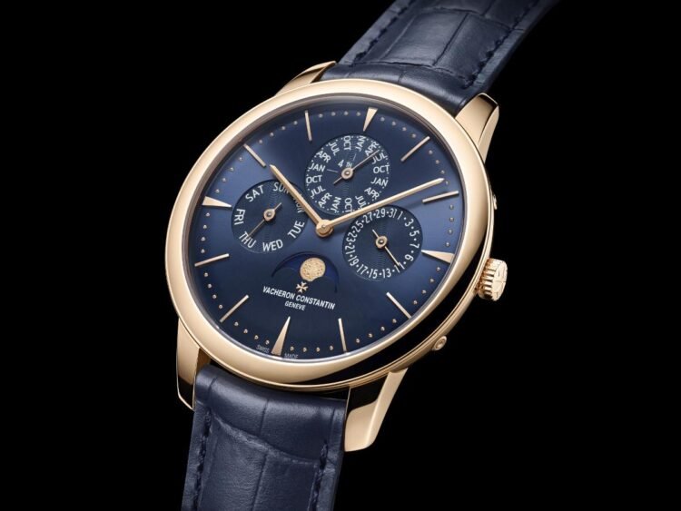 Vacheron Patrimony Calendario Perpetuo Ultrapiatto quadrante blu