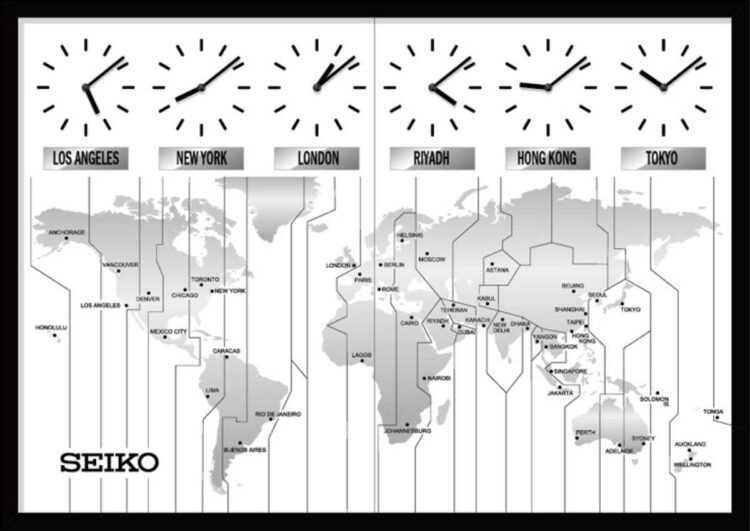 mappa fusi orari del mondo