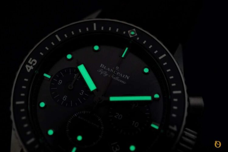 orologio Blancpain Fifty Fathoms Bathyscaphe Chronographe Flyback SuperLuminova