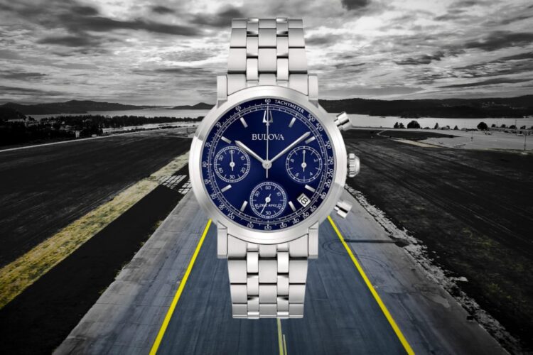 Bulova High Precision 96B458 – Cronografo 262 kHz Bulova High Precision 96B458 cronografo al quarzo con quadrante blu e tecnologia 262 kHz.