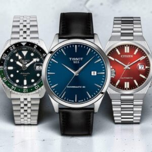 Tissot Classic Dream Powermatic 80, Seiko 5 Sports GMT e Citizen Tsuyosa tra i migliori orologi sotto 500 euro.