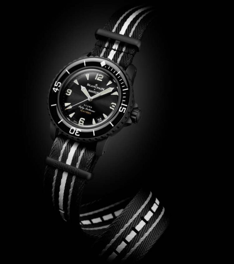 orologio Blancpain × Swatch Bioceramic Scuba Fifty Fathoms Ocean Of Storms