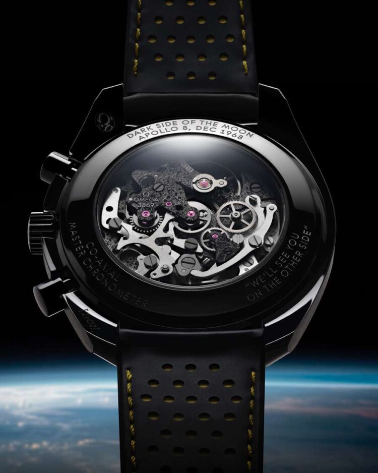 Omega Speedmaster Dark Side of the Moon Apollo 8 fondello movimento