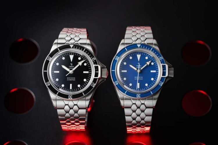 Yema Superman Slim CMM.20 quadrante nero e quadrante blu navy