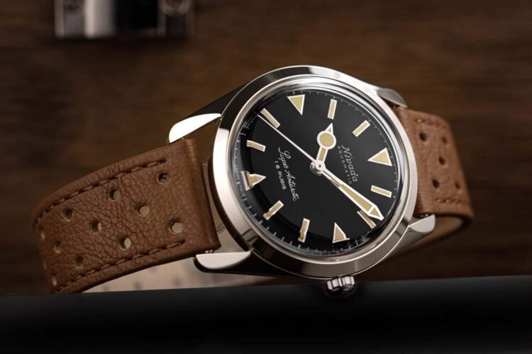 Nivada Grenchen Antarctic 35mm indici vintage