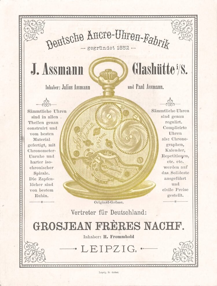 Julius Assmann fabbrica di orologi Glashütte