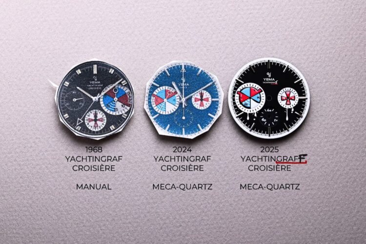 Evoluzione YEMA Yachtingraf Croisière: dal modello originale 1968 manuale al 2024 meca-quartz fino al 2025 Yachtingraff by seconde/seconde.