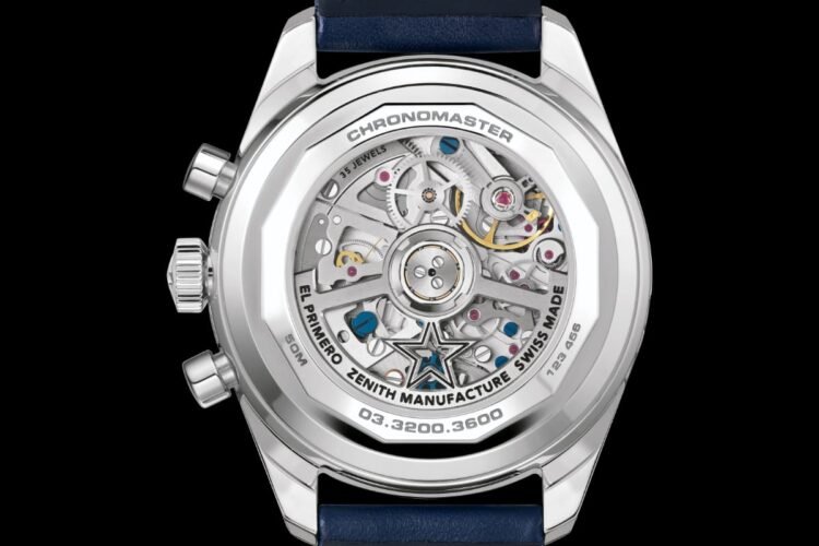 Movimento El Primero 3600 visibile dal fondello trasparente Zenith Chronomaster
