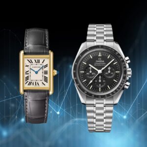 Cartier Tank e Omega Speedmaster simbolo della ripresa del secondo polso nel Q2 2025.