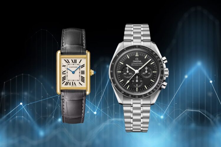 Cartier Tank e Omega Speedmaster simbolo della ripresa del secondo polso nel Q2 2025.