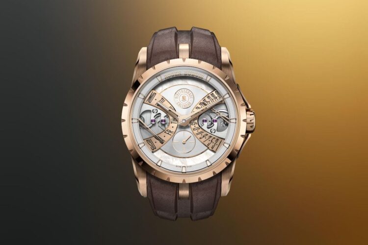 Roger Dubuis Excalibur Monobalancier Biretrograde Calendar in oro rosa da 40mm con quadrante in madreperla e complicazione biretrograda per il 30° anniversario