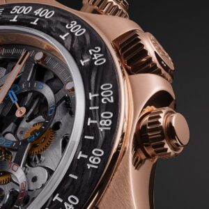 Nuovo Rolex Daytona La Montoya “Rose”: An Icon by Artisans de Genève lunetta carbonio e oro