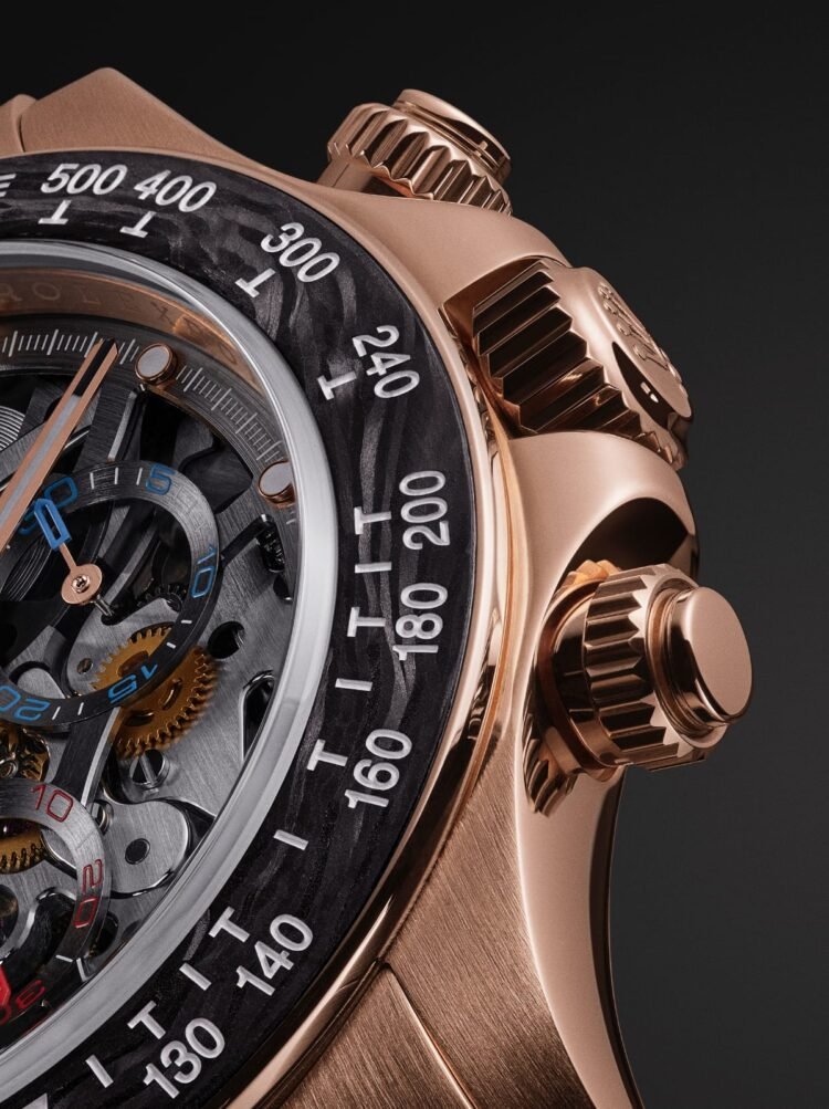 Nuovo Rolex Daytona La Montoya “Rose”: An Icon by Artisans de Genève lunetta carbonio e oro