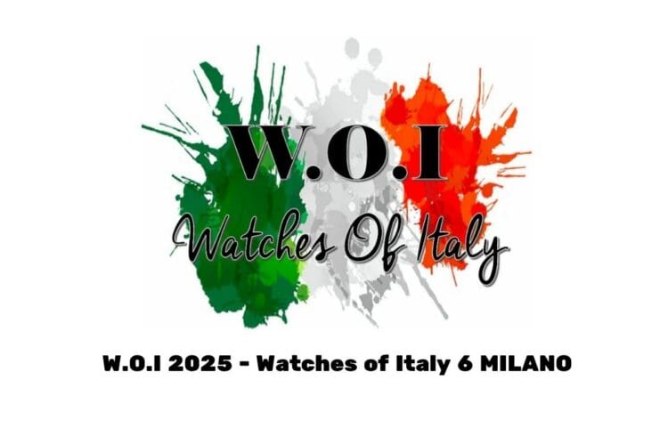 WOI 2025 Milano - Watches of Italy 6 logo ufficiale evento orologeria indipendente WOI Watches of Italy 6 Milano 2025 - Logo ufficiale della sesta edizione della mostra orologeria indipendente con bandiera italiana