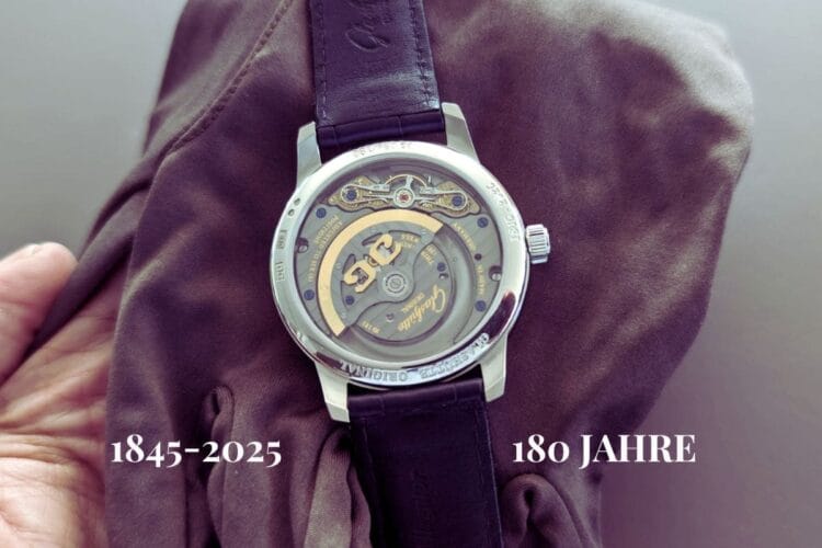 Movimento Glashütte Original PanoMaticLunar simboleggiante 180° anniversario orologeria tedesca