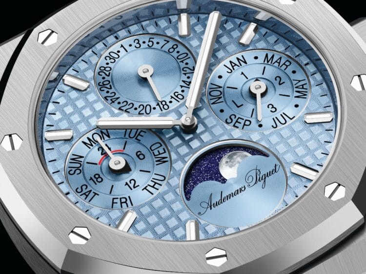 quadrante Audemars Piguet Royal Oak calendario perpetuo 38mm acciaio 2025 150° anniversario