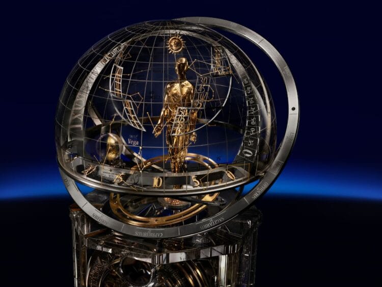 Cupola astronomica La Quête du Temps - Volta celeste con costellazioni storiche del giorno di fondazione di Vacheron Constantin Cupola celeste La Quête du Temps con sfera armillare, automa astronomo e costellazioni dipinte a mano rappresentanti il cielo di Ginevra del 17 settembre 1755