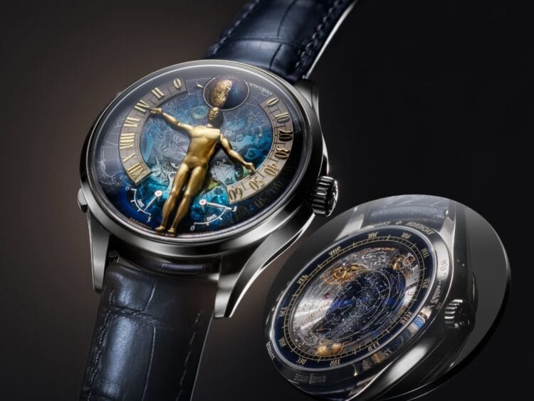 Métiers d'Art Tribute to The Quest of Time - Orologio da polso ispirato a La Quête du Temps, edizione limitata 20 pezzi con automa funzionale Vacheron Constantin Métiers d'Art Tribute to The Quest of Time orologio da polso a doppia faccia con automa dorato, calibro 3670 e rappresentazione costellazioni del 1755