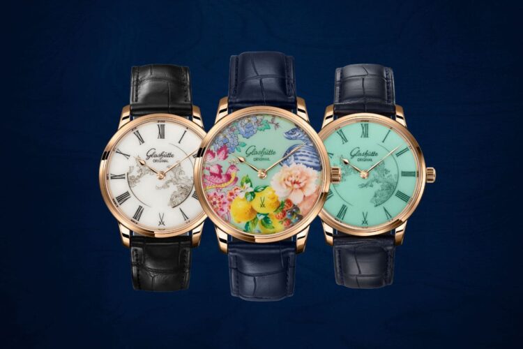 I tre nuovi Glashütte Original Senator Meissen 2025 con quadranti in porcellana Meissen dipinta a mano: edizioni limitate da 150 e 8 esemplari in oro rosso 40mm Glashütte Original Senator Meissen 2025: tre orologi con quadranti in porcellana dipinta a mano - Mystic Maison bianco, Collage multicolore, Mystic Maison verde celadon