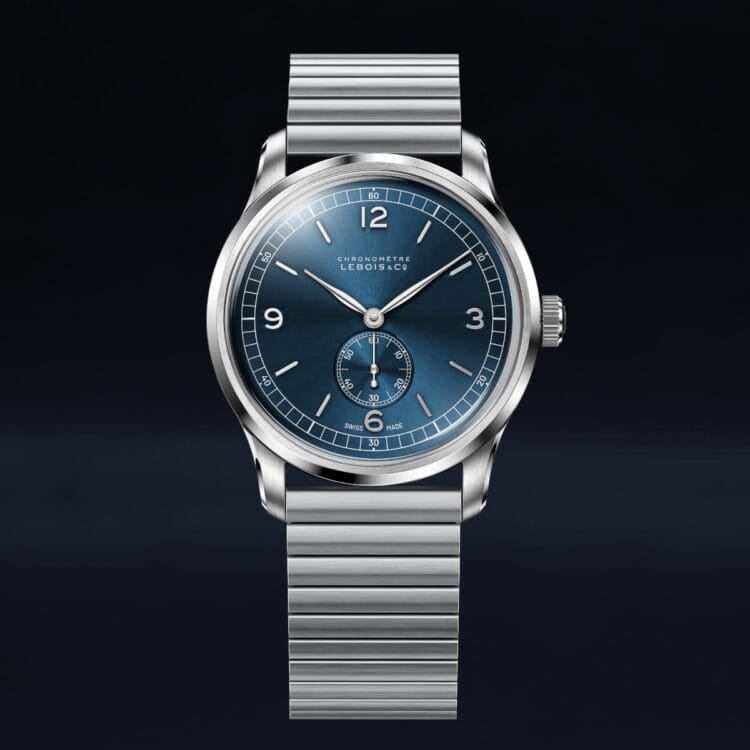 Lebois & Co Heritage Small Seconds Baton - bracciale Firoflex Lebois & Co Heritage Small Seconds Baton blu con bracciale Firoflex