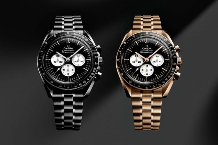 Omega Speedmaster Moonwatch Reverse Panda 2026: Acciaio e Moonshine Gold Nuovi Omega Speedmaster Moonwatch 2026 con quadrante Reverse Panda: modello in acciaio e versione in oro Moonshine™ a confronto.