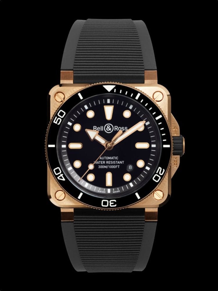 BR-03 Diver Black Bronze cassa quadrata in bronzo CuSn8 Bell & Ross BR-03 Diver Black Bronze cassa quadrata in bronzo CuSn8
