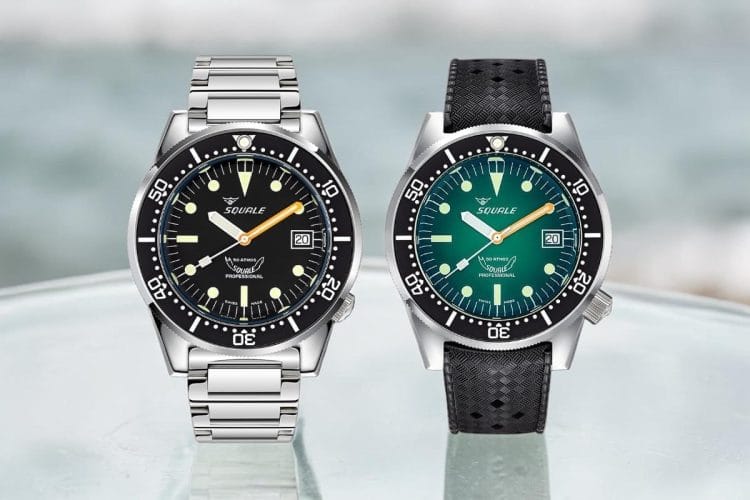 Squale 1521 Squale 1521 con bracciale in acciaio e nuovo quadrante verde acceso, tool watch impermeabile a 500 metri.