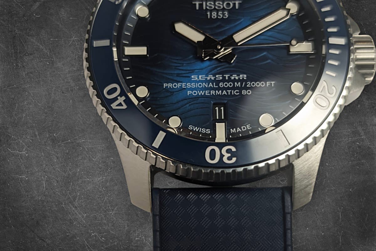 Tissot Seastar 2000 Professional lunetta ceramica blu Lunetta unidirezionale in ceramica blu del Tissot Seastar 2000 Professional