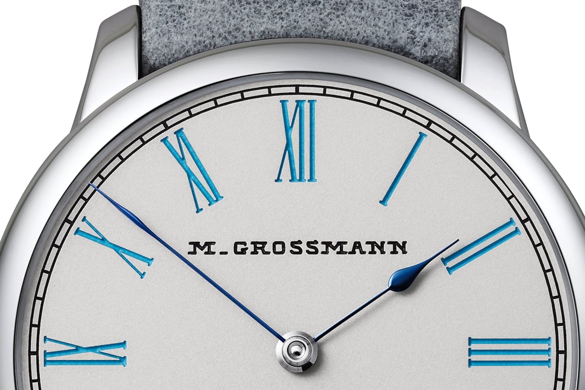 Argentatura a freddo del quadrante TEFNUT 36 Dettaglio dell'argentatura a freddo del quadrante Moritz Grossmann TEFNUT 36