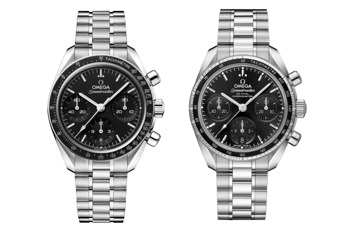 Omega Speedmaster 38 2026 senza data a confronto con il precedente modello con data