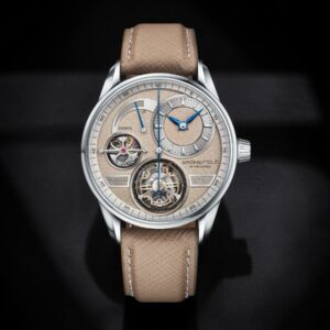 Grönefeld 1941 Quadrivium visto frontalmente, con remontoire alle 9 e tourbillon volante alle 6.