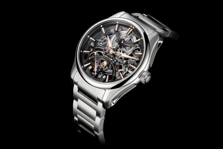 H. Moser Pioneer Skeleton Secondi Retrogradi – ref. 3251-1200 H. Moser Pioneer Skeleton con quadrante scheletrato, lancette dorate, secondi retrogradi a ore 6 e bracciale in acciaio.