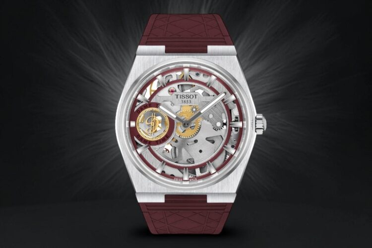 Tissot PRX Skeleton Damian Lillard Special Edition - ref. T137.405.17.371.00 Tissot PRX Skeleton Damian Lillard Special Edition con cinturino in caucciu bordeau.